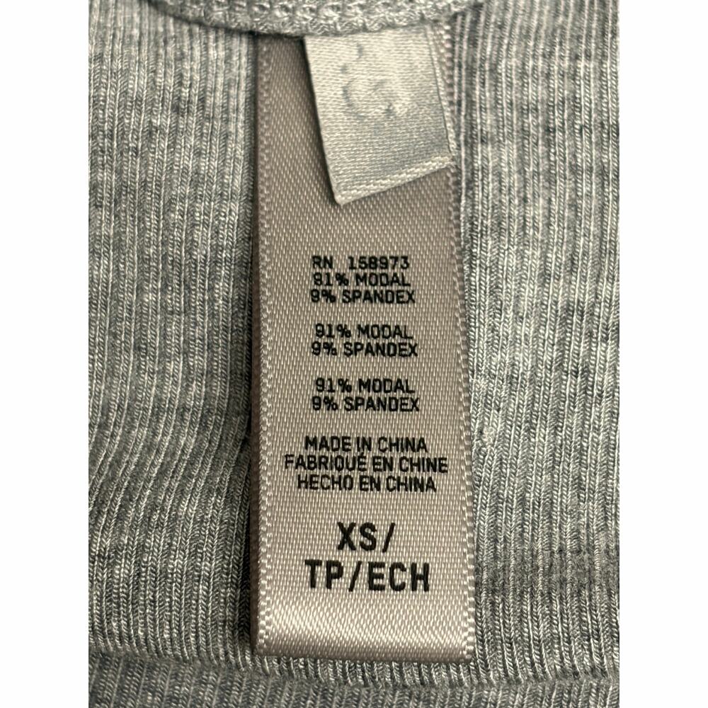 SKIMS Ribbed Modal Pajama Top Button Front Gray XS - Picture 4 of 4